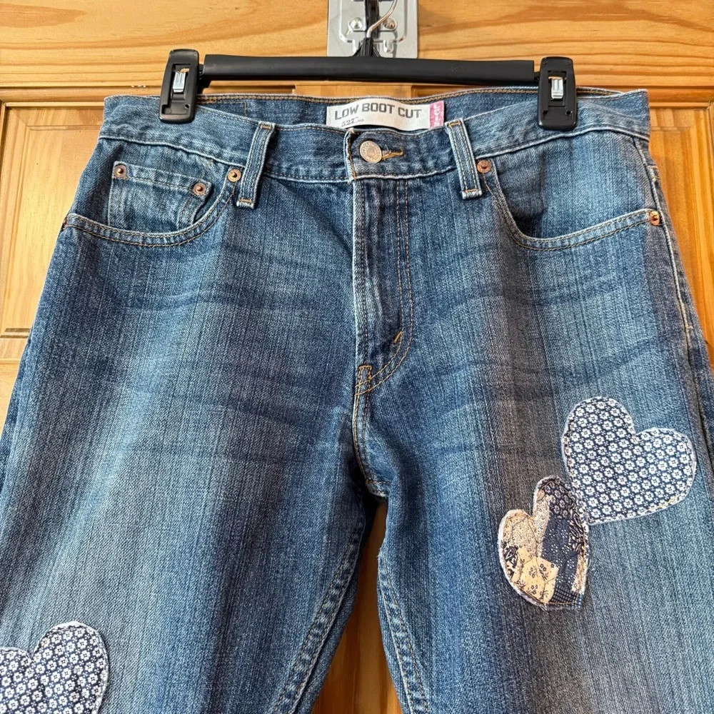 Upcycled Boyfriend Style Levi’s 527 Jeans | Boho Festival | OOAK 30x30 hearts 💕